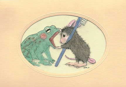 Karte Vorderseite Horchl�ffel & Laubfrosch