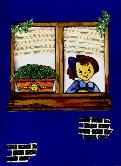 Karte M�dchen im Fenster