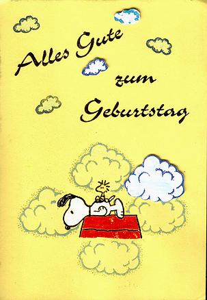 Karte Snoopy in den Wolken